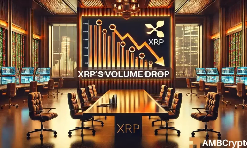 4 News Article Image XRP’s $1 at risk? As trading volume drops 77%, concerns rise