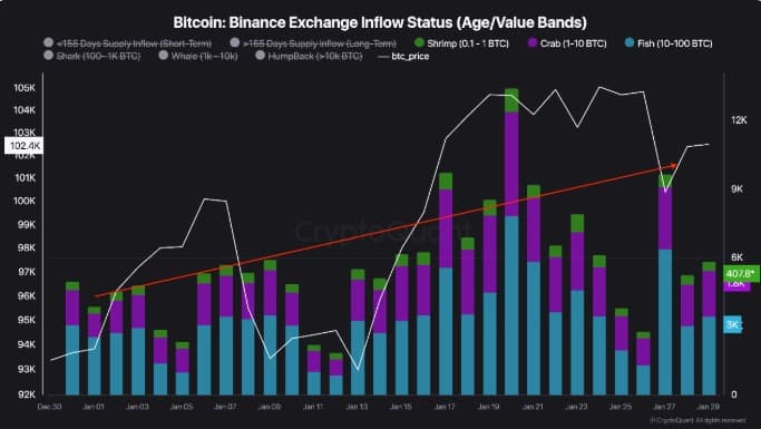 Bitcoin Binance exchange inflow