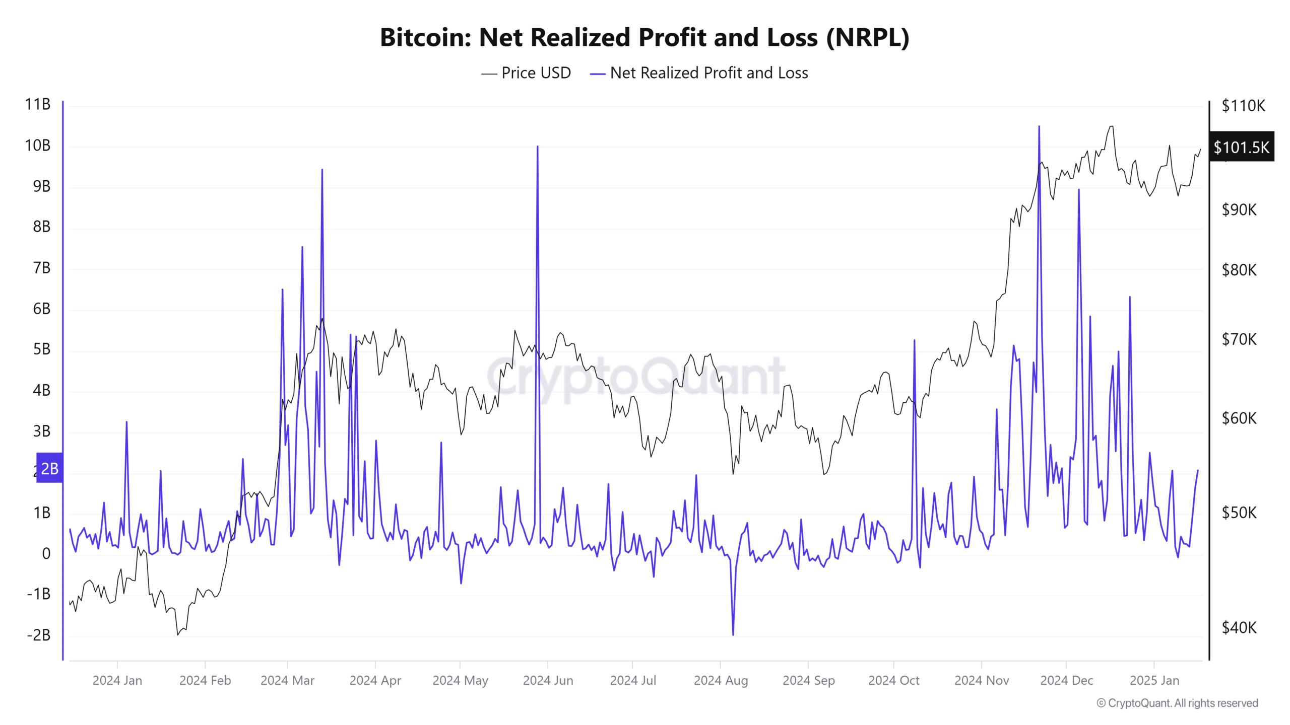 Bitcoin Net Realized Profit and Loss NRPL