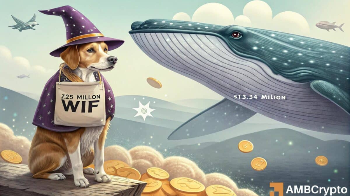 dogwifhat whale scoops up $13.34 mln WIF: Impact on price?