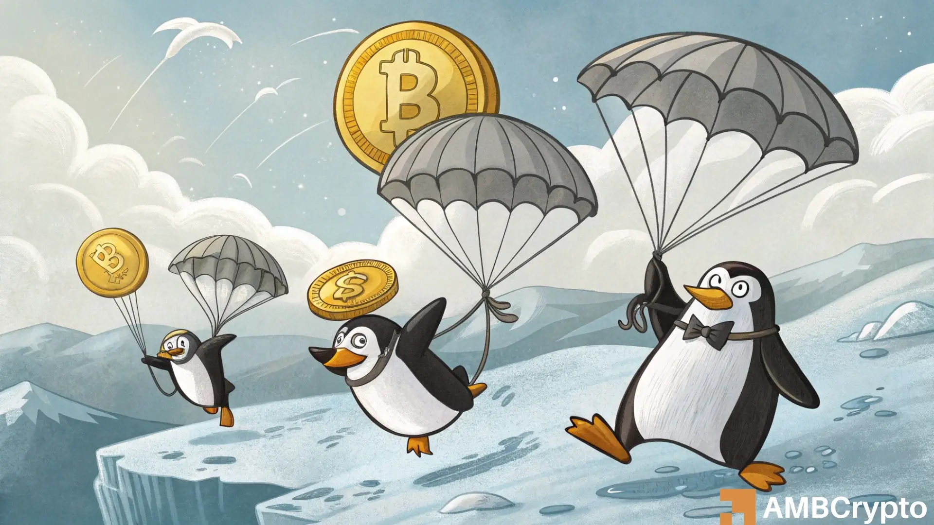 PENGU down 31% in a month, retests $0.022 as resistance