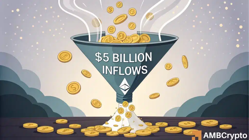 Ethereum ETFs attract $5B: Can it catch up to BTC ETFs soon?