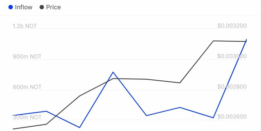 Notcoin large holders inflow