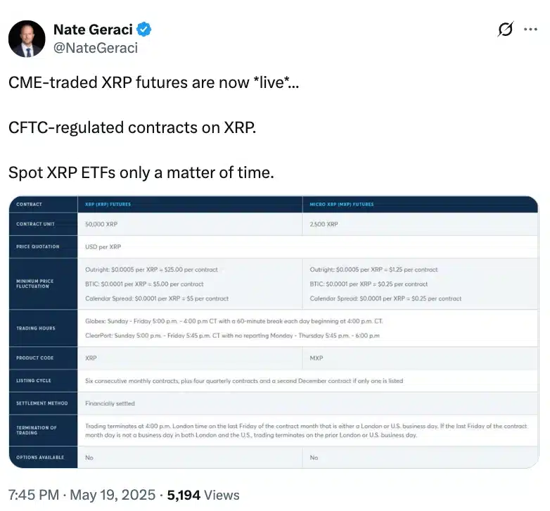 Nate Geraci en XRP ETF