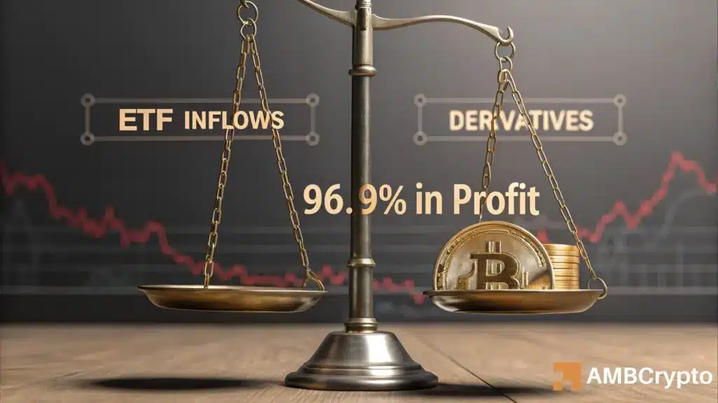 Bitcoin ETF inflows plunge 80% – But BTC derivatives markets still hint at a coming...