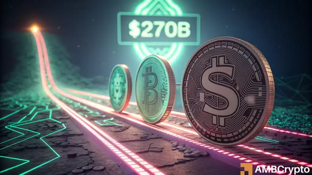 Stablecoins hit $271B as USDC overtakes USDT on Ethereum