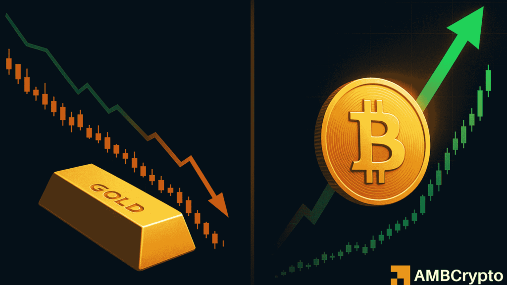 Gold slides from ATH while Bitcoin rebounds — are investors shifting back to risk assets?