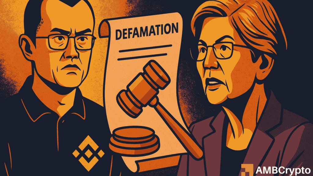 CZ threatens defamation suit against Sen. Elizabeth Warren