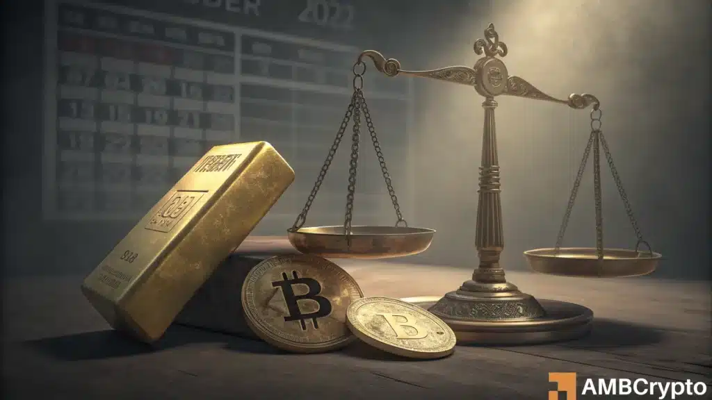 Gold peaks as Bitcoin falls - But Uptober isn't dead yet