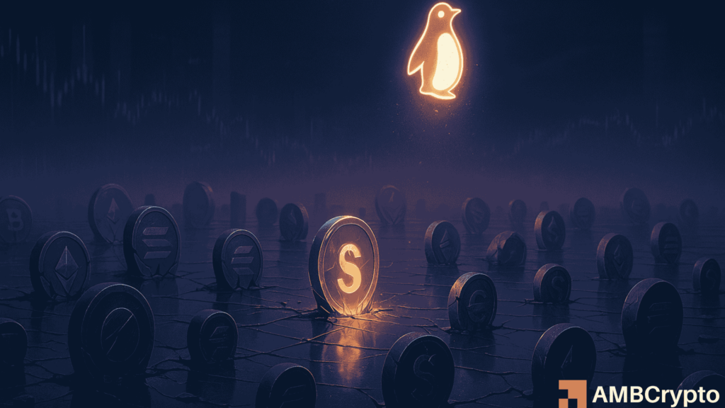 99 of top 100 cryptos trade below all-time highs!—Only PENGU escapes the carnage
