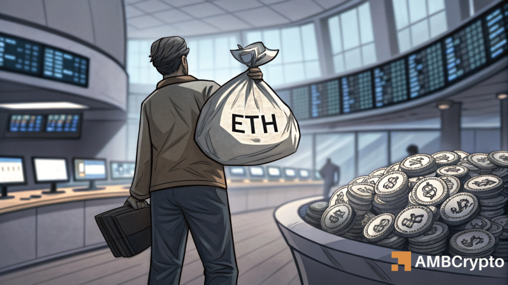 Key Takeaways What's influencing ETH's current downturn? Partial profit-taking and Binance's selling pressure caused Ethereum's 4% decline on the day. Will the price of ETH reverse? Upon taking liquidity between $3,600 and $3,800, the price of Ethereum could target the clusters above $4,000, extending to $4,800. Ethereum [ETH] declined by about 4% in the past 24 hours as some whales partially took profits. However, the altcoin was still trading around a key zone that could lead to a bounce back into bullish action. These partial profits led to declining prices. Whale take partial profits Per OnChain Lens data, a whale pocketed about $14.76 million in gains after selling 3,000 ETH on Binance. The whale had earlier bought 8,009 ETH for $18.25 million about two and a half months ago. This trader, referred to as “ETH Millionaire,” still held about 2,002 tokens, indicating confidence in further price appreciation. Source: OnChain Lens Moreover, Binance was moving ETH and Bitcoin [BTC] from its hot wallet. On average, between $1.50 million and $1.80 million worth of ETH was moved to Wintermute. The biggest ETH position moved by Binance was worth $6.11 million, transferred to Bitget's deposit address. However, the analysis of liquidity and the behavior of investors indicated that the selling pressure may change. Impact of liquidity clusters on Ethereum  On the charts, most of ETH liquidity was stacked to the upside after most of the longs below $3,800 were wiped out. However, there was still liquidity between $3,600 and $3,800, which needed to be swept to ignite a reversal. The liquidity just above $3,600 suggested a move to the downside could happen first. This would scare away weak hands, a common practice before price rallies. Consequently, ETH price could rise toward levels above $3,900, with the uppermost level in this short-term outlook at $4,800. Source: Ted Pillows/X On the other hand, the dynamic nature of these liquidity clusters could continue forming below $3,800. This would lead to price extending its stay between the $3,600 and $3,800 price levels. Fear and greed in balance  In the meantime, Ethereum's MVRV was at 1.5, suggesting traders were in profit as the price stayed above the realized value of $2,560. The price of ETH has been consolidating between $2,560 and $5,760 levels. As price stagnates between these two levels, it depicts balance between fear and greed. This is the silence that precedes price rallies, as ETH had been filled with the latter behavior when the altcoin season was in play. Source: CryptoQuant Altogether, Ethereum was still in a downward trend, with the fall accelerated by the recent partial profit-taking. A price reversal to the upside, however, might be triggered by the liquidity clusters above the current price levels and the continuous accumulation.