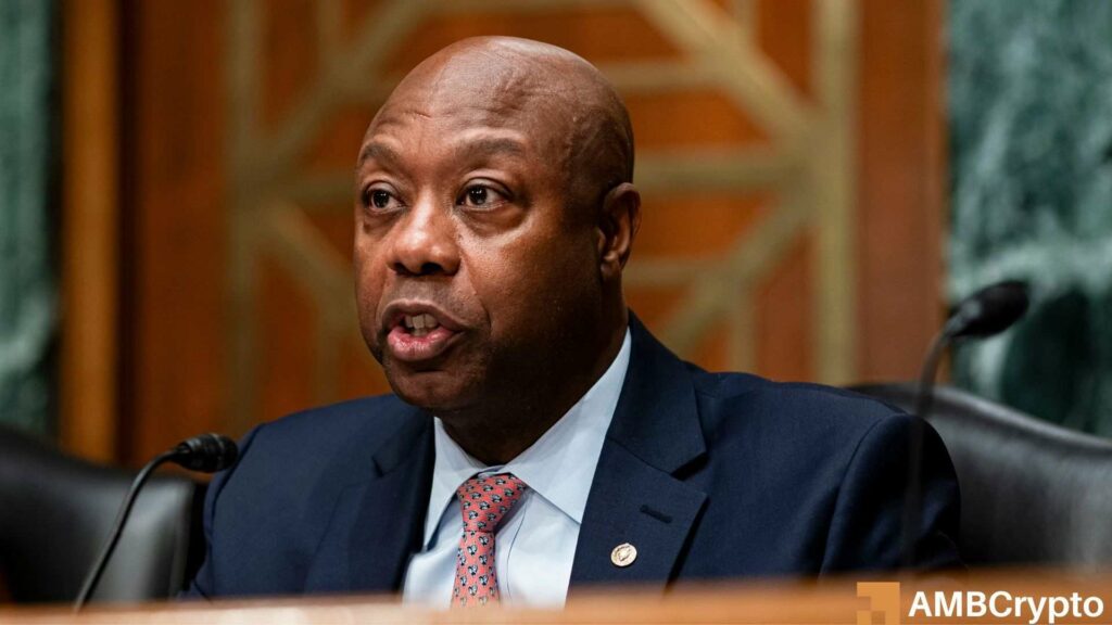 Tim Scott eyes next month for crypto bill markup, ‘early next year’ for final passage