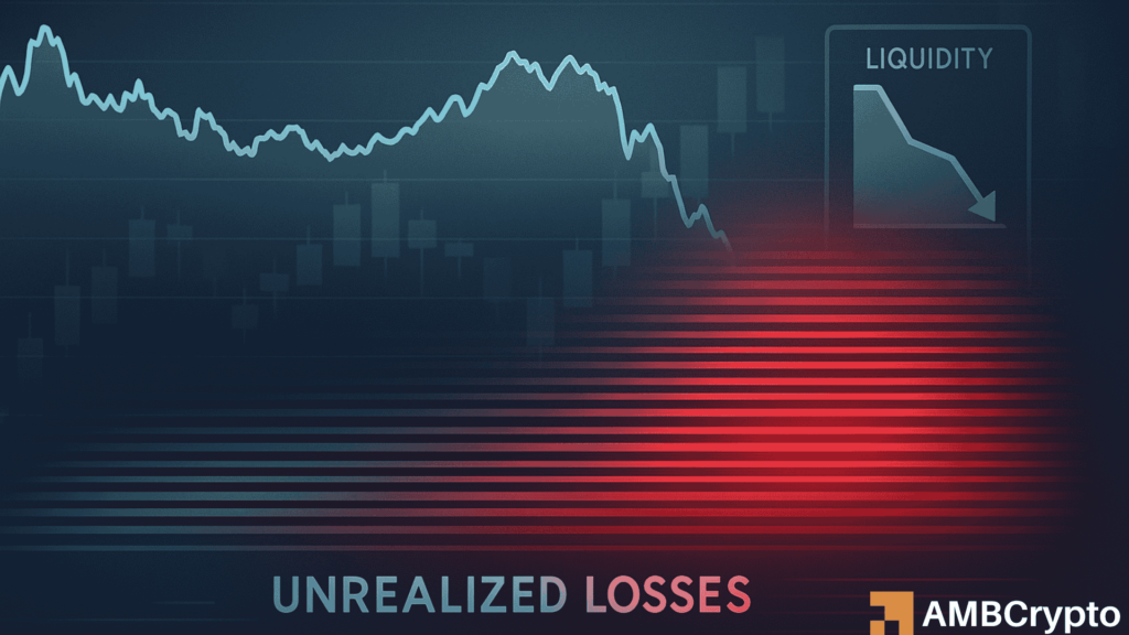 Crypto’s unrealized losses surge to $350B as liquidity tightens — What data really shows