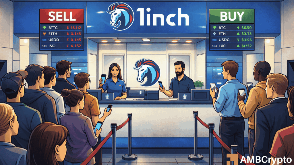 Onchain data shows vested 1INCH holders distributing tokens as price drops 15%