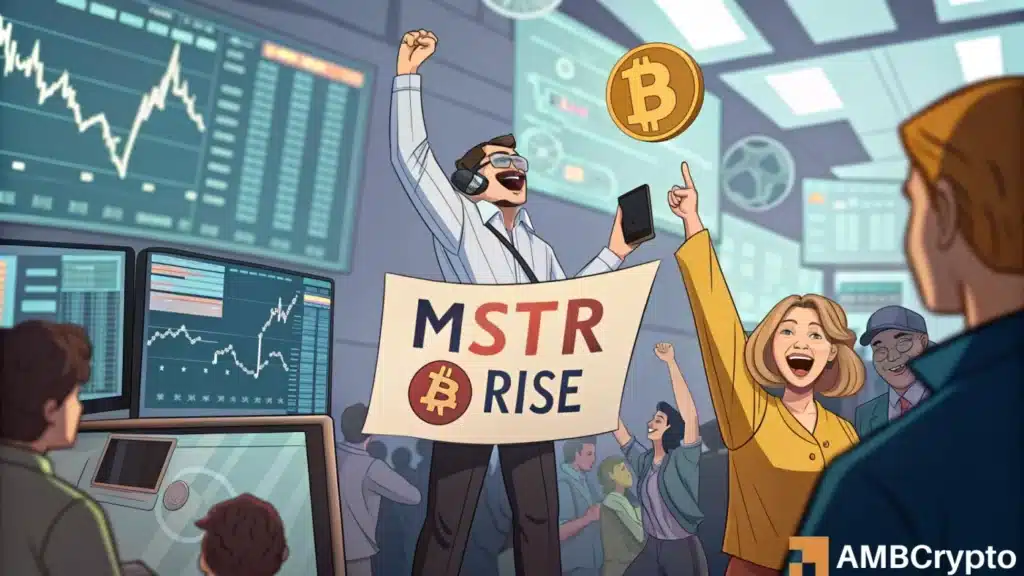 MSTR stock rose 8%