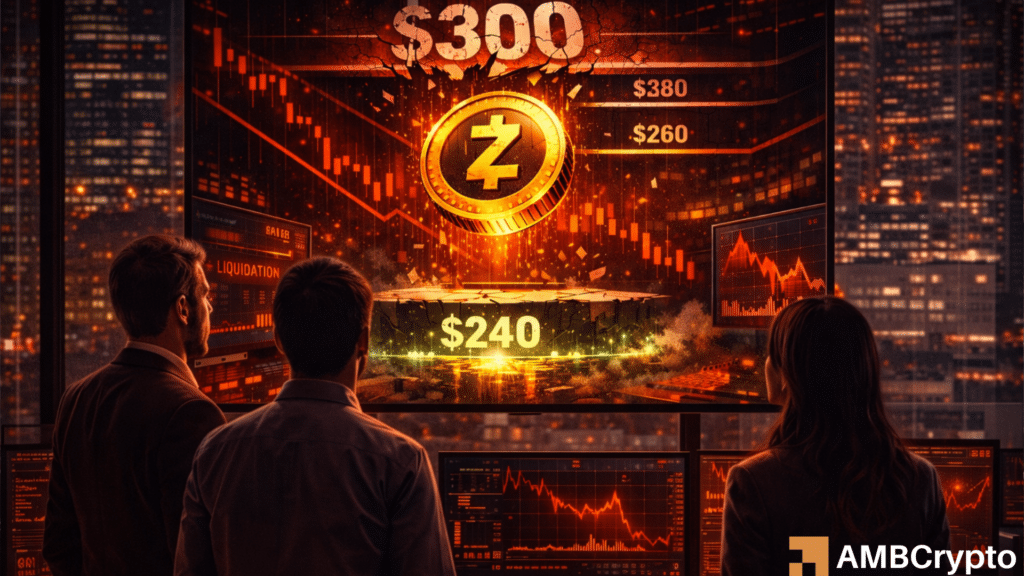Zcash drops below $300 — Can $240 prevent a deeper crash?