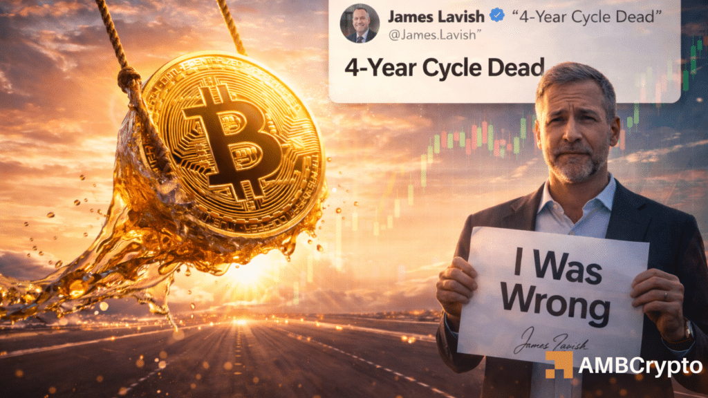 'I was wrong' about Bitcoin's 4-year cycle, expert James Lavish admits