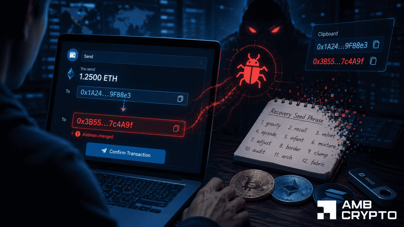Microsoft warns new 'Crypto Clipper' malware can steal seed phrases and hijack wallet transfers