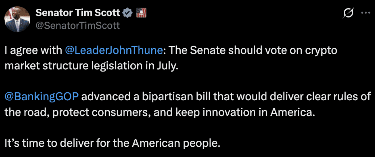 Source: Senator Tim Scott/X