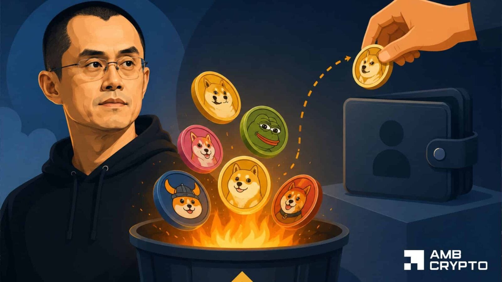 CZ removes $1.1B in donated memecoins as sector selling pressure deepens