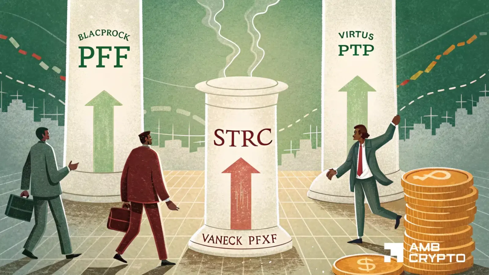 STRC is now held by BlackRock’s $PFF, Virtus InfraCap’s $PFFA, and VanEck’s $PFXF