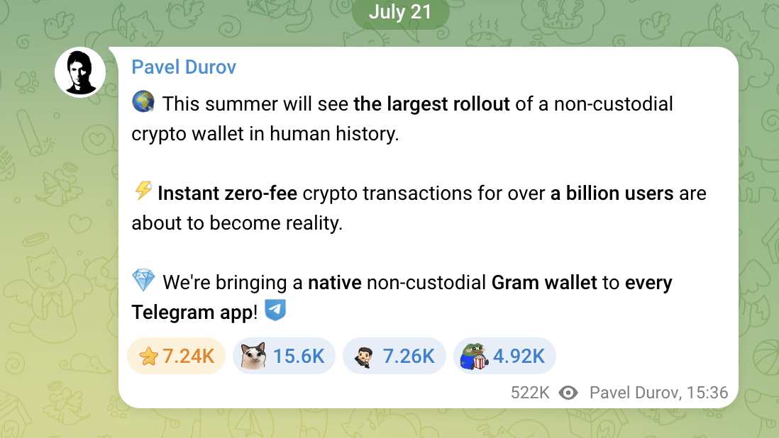 Pavel Durov on Telegram