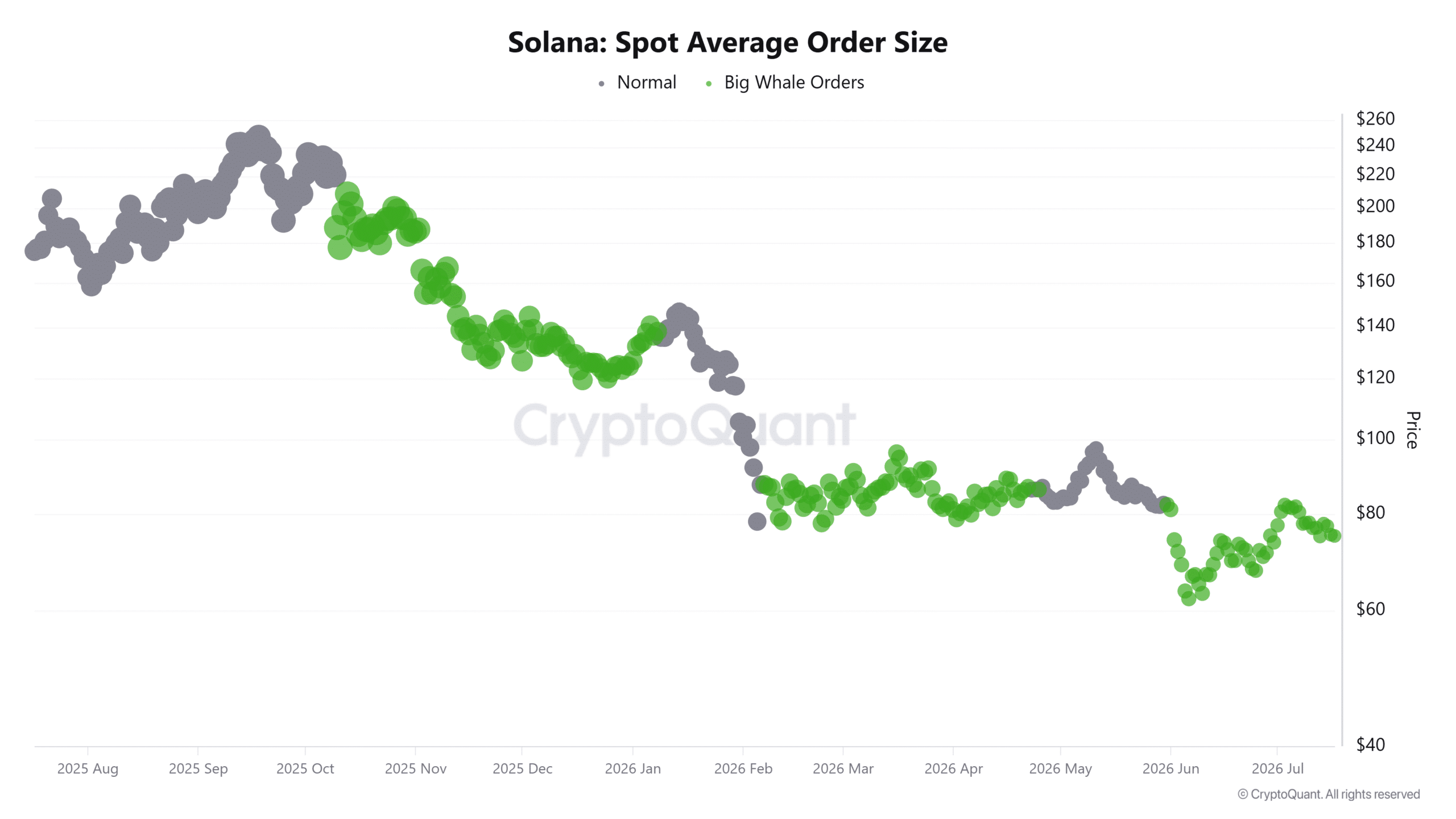 Solana Spot Average Order Size