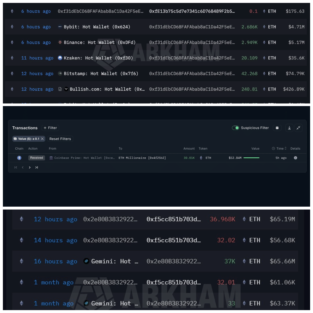 Ethereum whales transfers