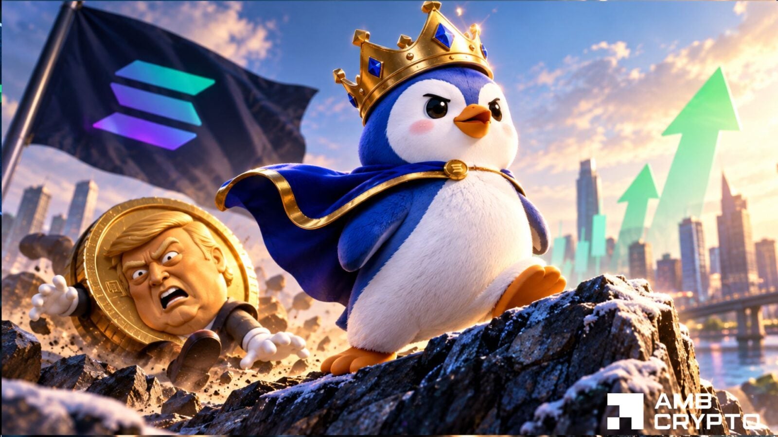 PENGU Surges 14% on Minibot Unveiling and Partnerships, Overtakes TRUMP in Solana Rankings