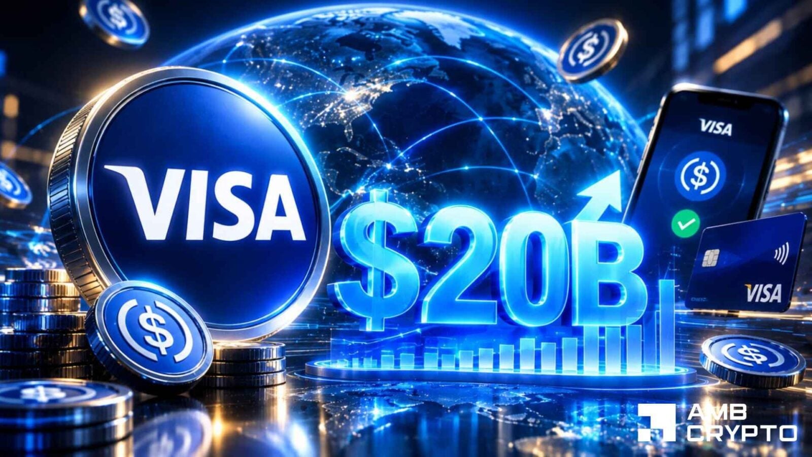 Visa's Stablecoin Settlement Volume Surpasses $20 Billion Annualized Run Rate