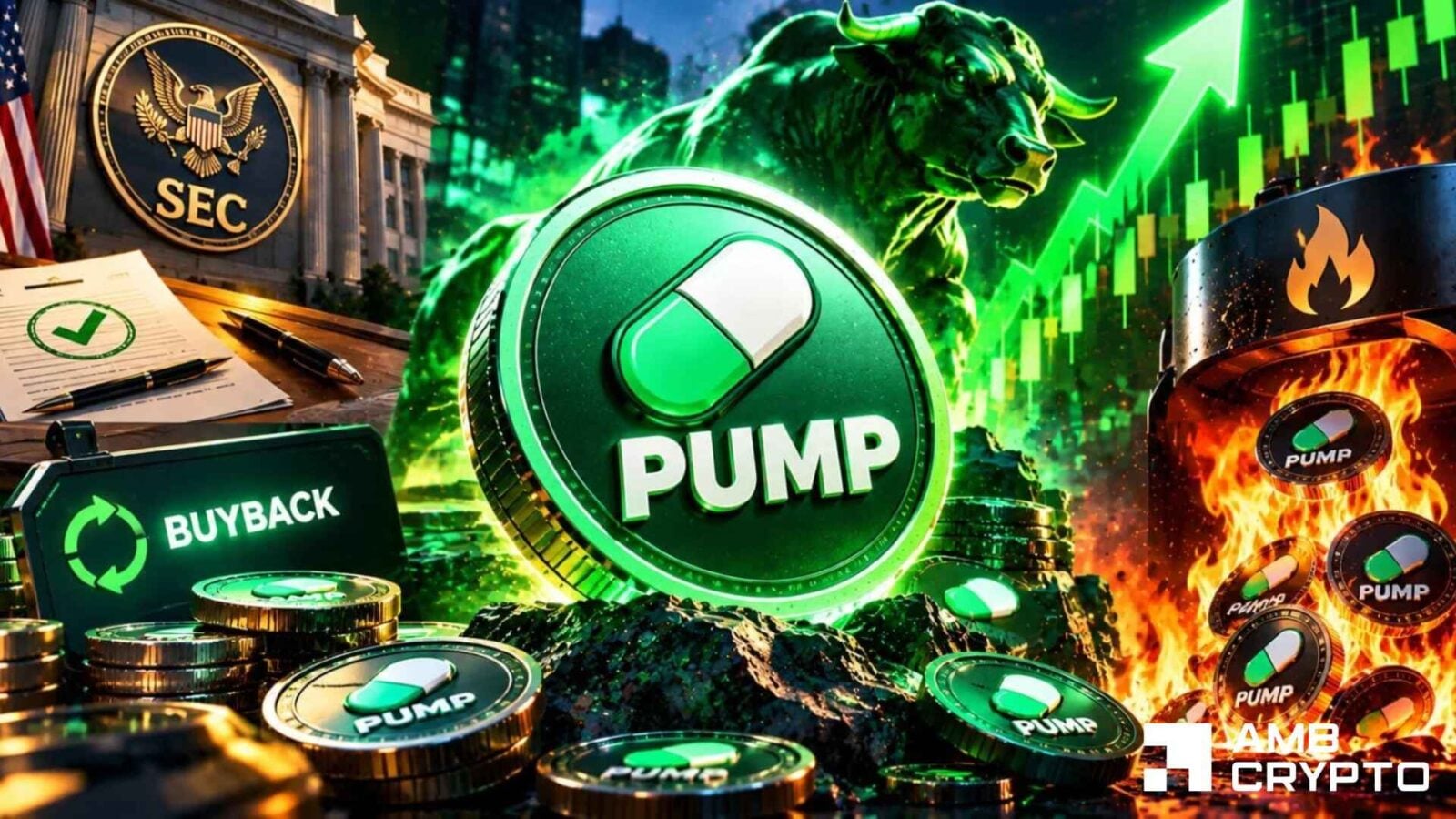 Alles über PUMPs 18 % Anstieg nach SEC-Klarstellung und 398M Token-Rückkäufen
