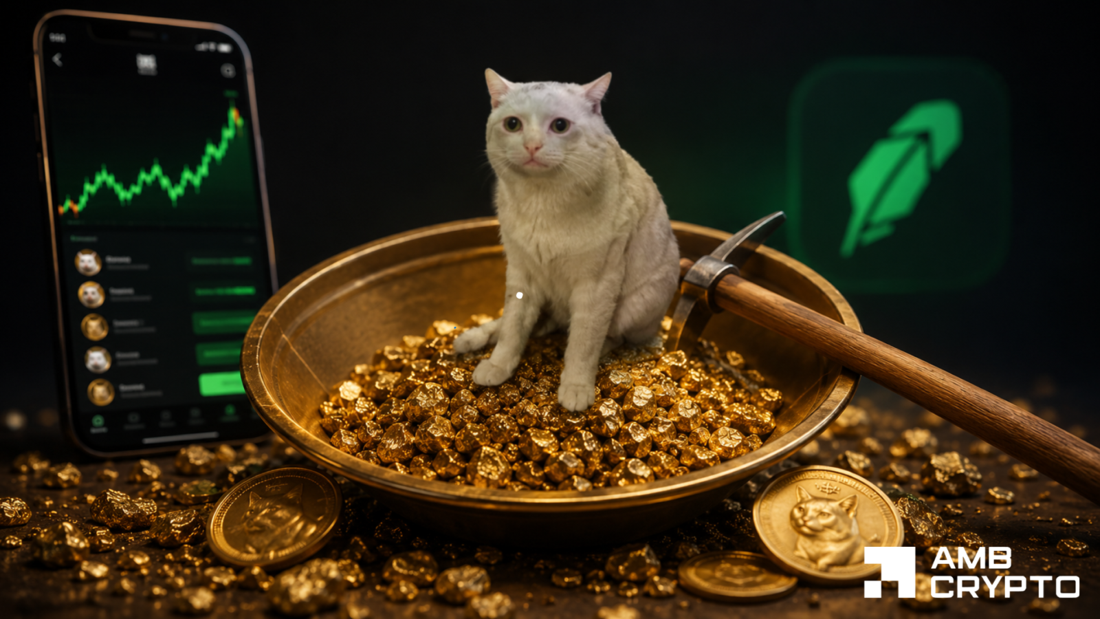 Cash Cat Surges 29% to New High Amid Robinhood Chain Memecoin Rally