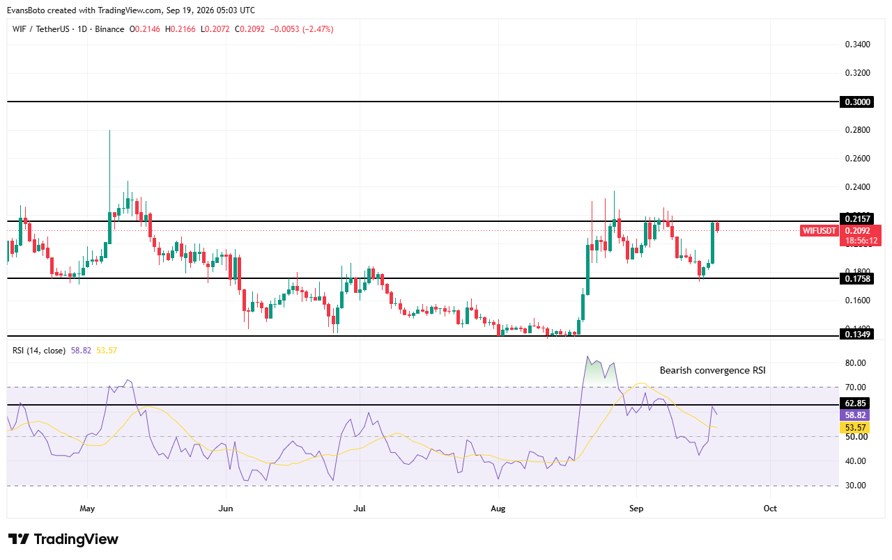 WIF price action
