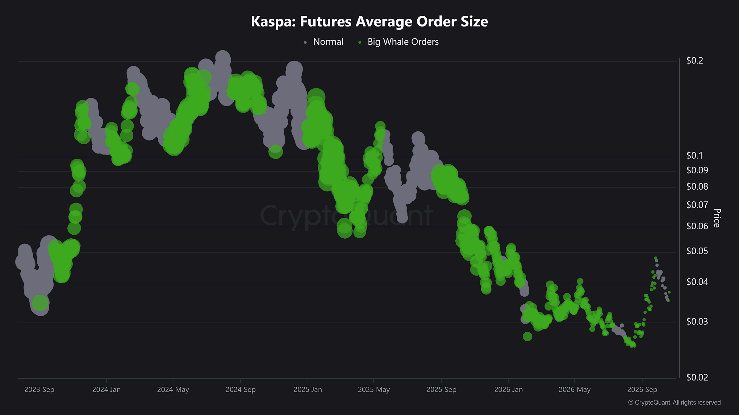 Kaspa Average Order Size data