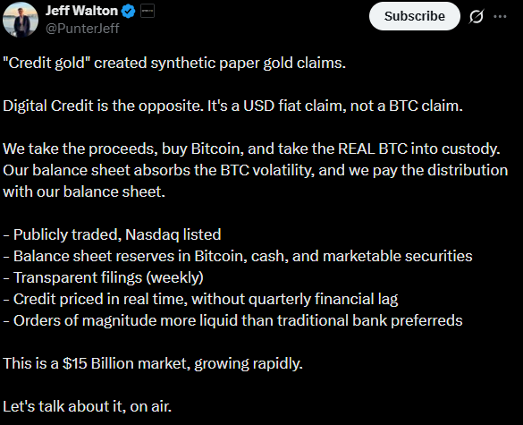 Saylor Bitcoin digital credit