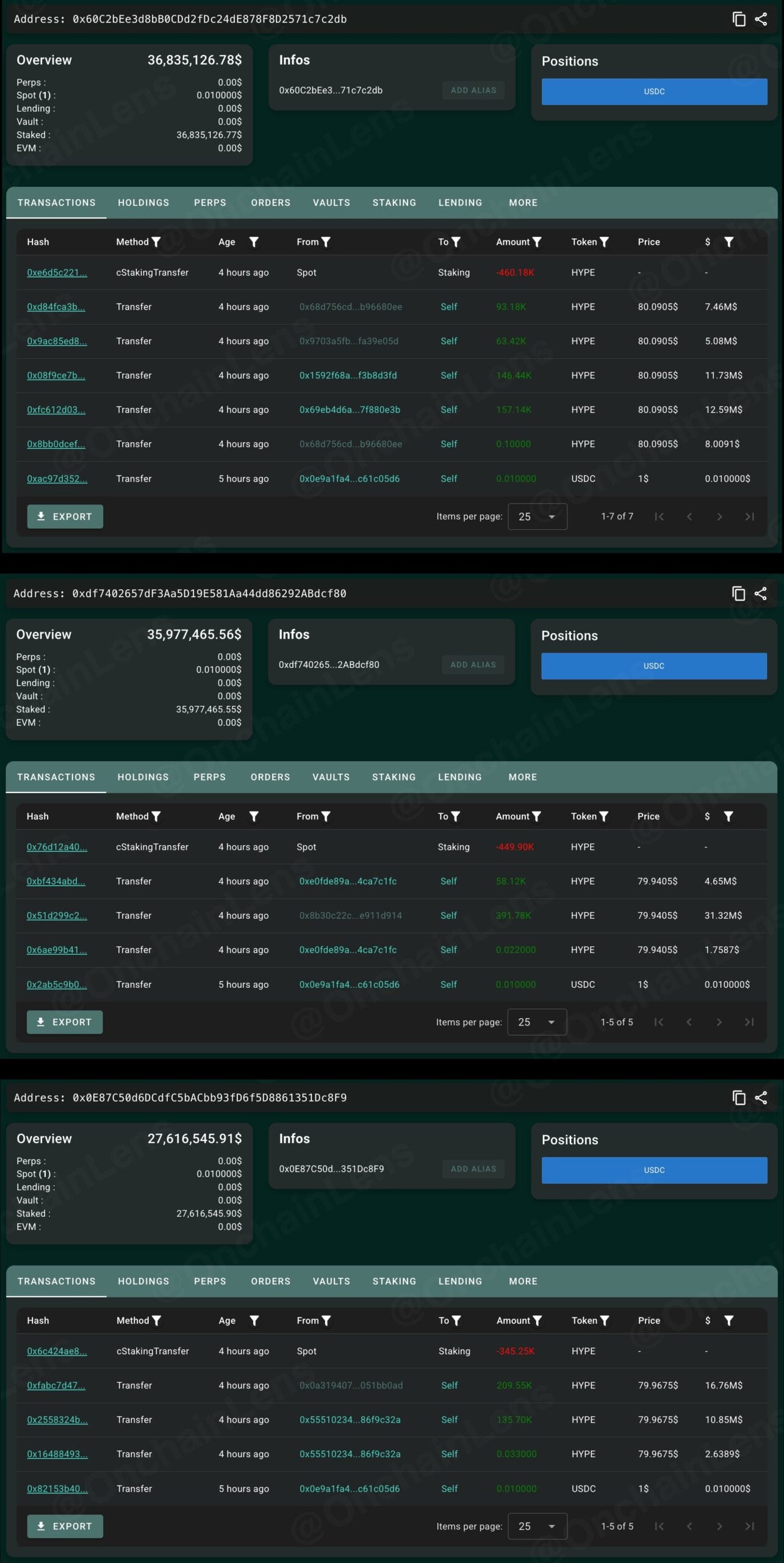 Hyperliquid staking addresses